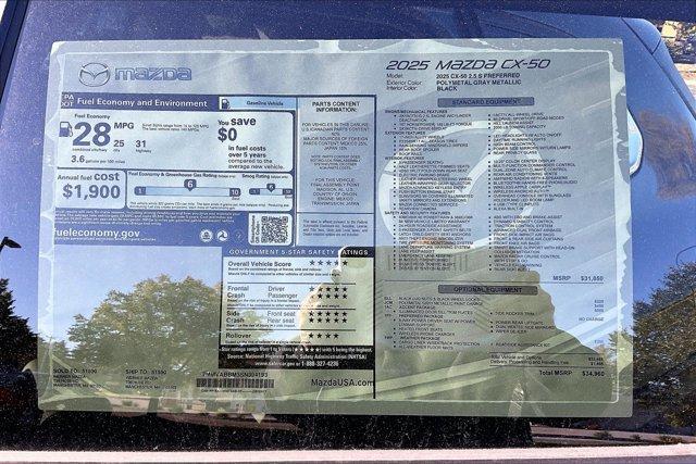 new 2025 Mazda CX-50 car, priced at $33,882