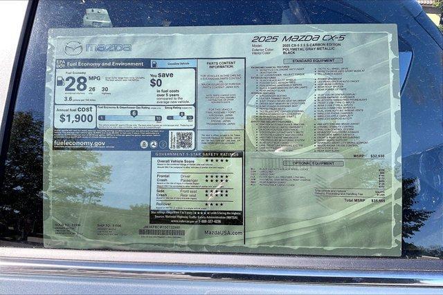 new 2025 Mazda CX-5 car, priced at $34,502