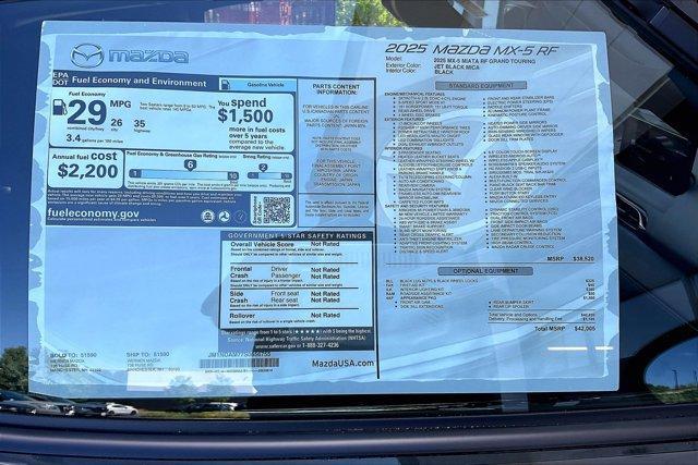 new 2025 Mazda MX-5 Miata RF car, priced at $40,582