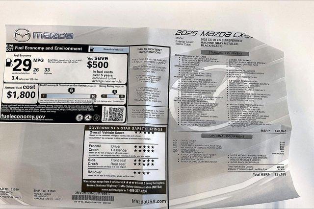 new 2025 Mazda CX-30 car, priced at $30,827