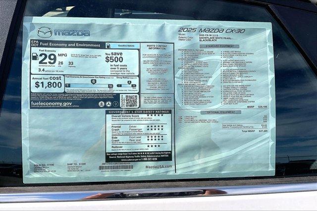 new 2025 Mazda CX-30 car, priced at $25,655