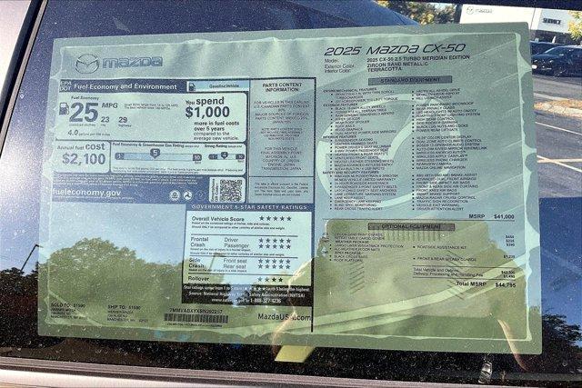 new 2025 Mazda CX-50 car, priced at $43,461