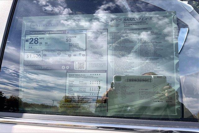 new 2025 Mazda CX-5 car, priced at $33,436