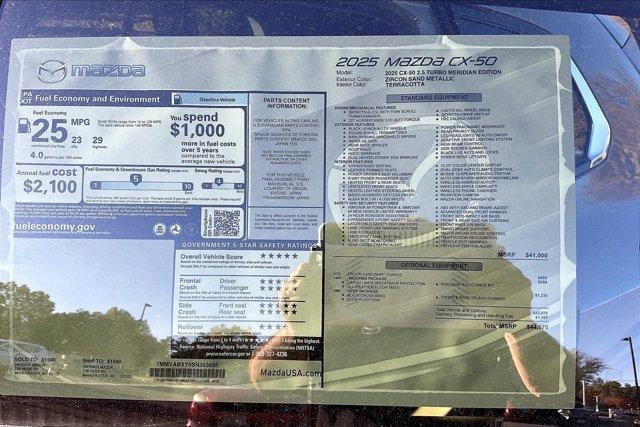 new 2025 Mazda CX-50 car, priced at $43,281