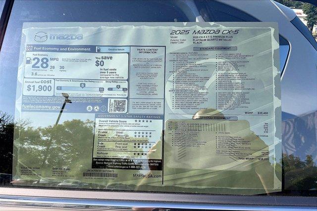 new 2025 Mazda CX-5 car, priced at $37,054