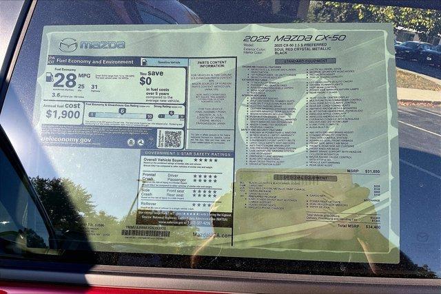 new 2025 Mazda CX-50 car, priced at $33,447
