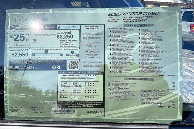 new 2025 Mazda CX-90 car, priced at $54,409