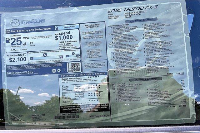 new 2025 Mazda CX-5 car, priced at $31,843