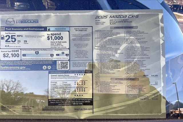 new 2025 Mazda CX-5 car, priced at $31,781