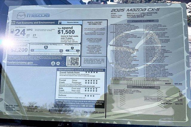new 2025 Mazda CX-5 car, priced at $41,931