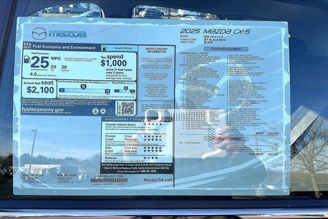 new 2025 Mazda CX-5 car, priced at $29,859