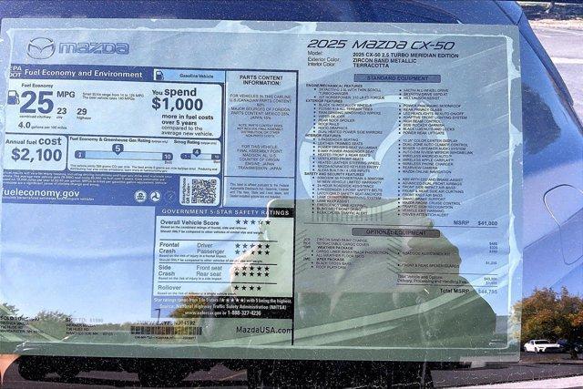 new 2025 Mazda CX-50 car, priced at $43,461