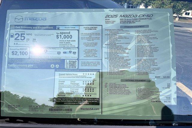 new 2025 Mazda CX-50 car, priced at $44,513