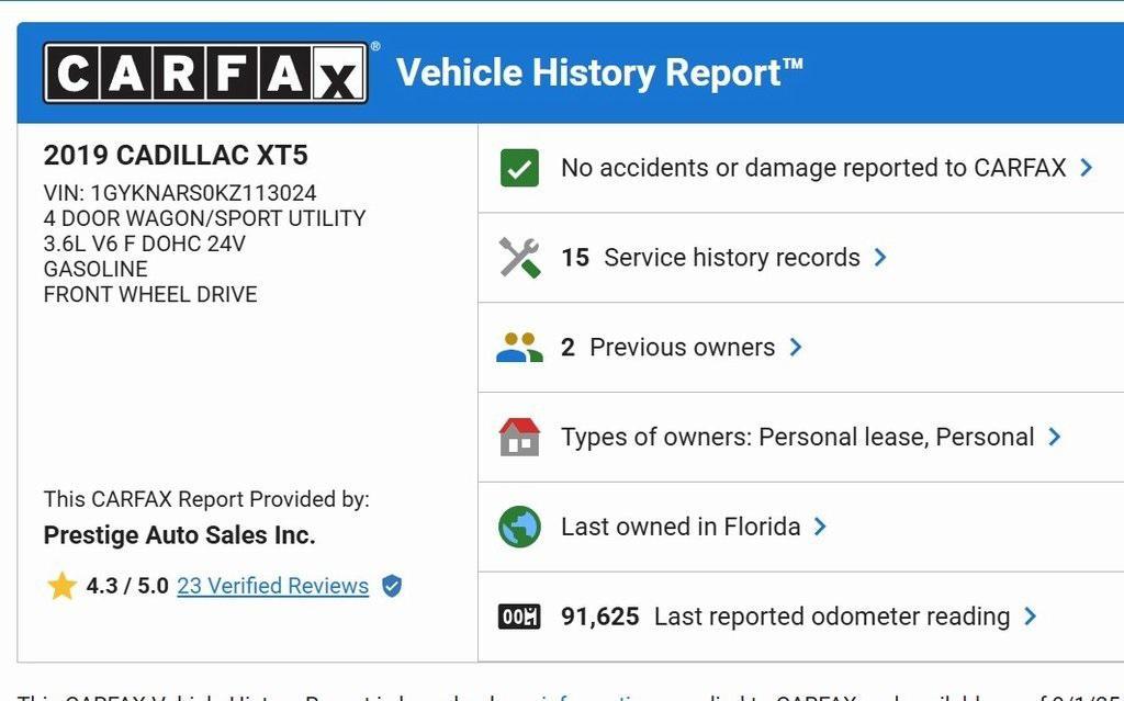 used 2019 Cadillac XT5 car, priced at $15,800