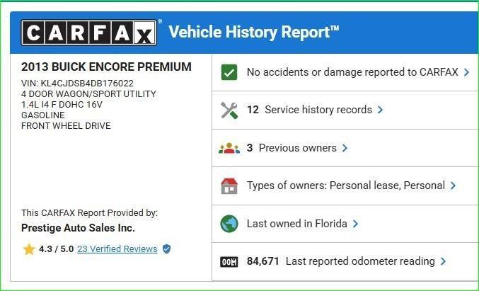 used 2013 Buick Encore car, priced at $10,750