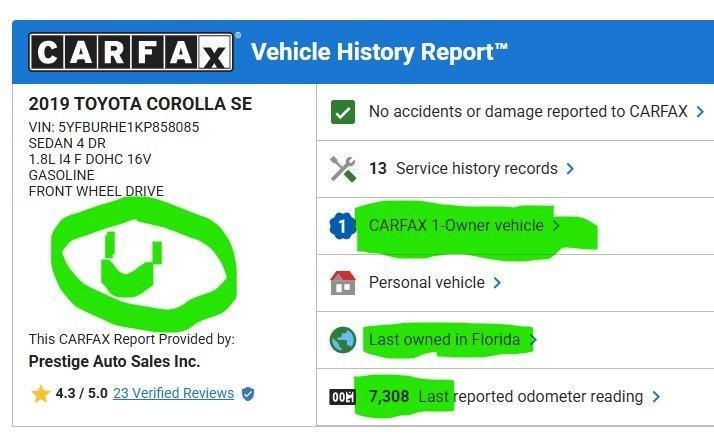 used 2019 Toyota Corolla car, priced at $18,000