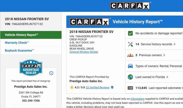 used 2018 Nissan Frontier car, priced at $17,000