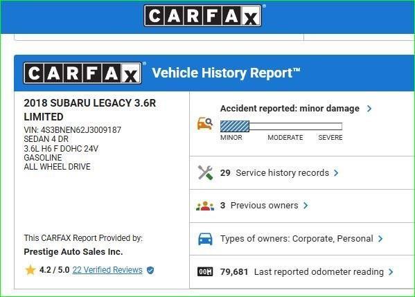 used 2018 Subaru Legacy car, priced at $19,500