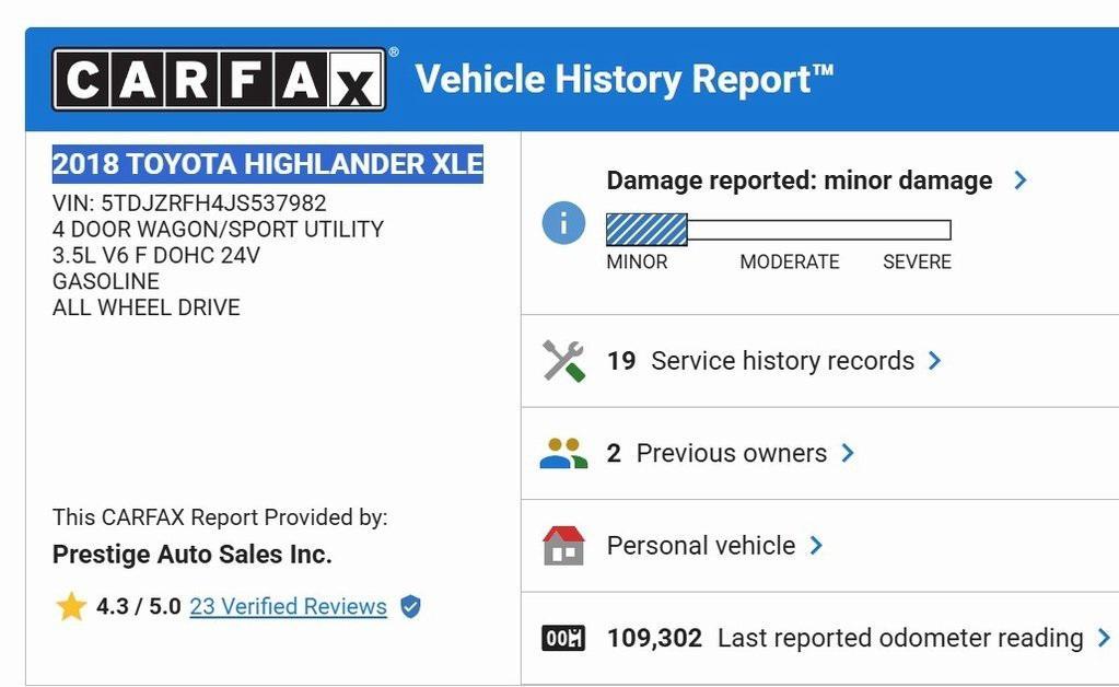 used 2018 Toyota Highlander car, priced at $18,800
