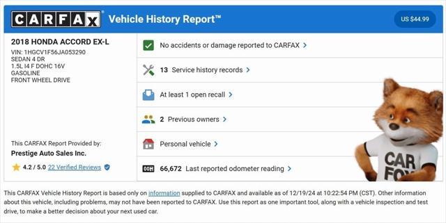 used 2018 Honda Accord car, priced at $18,400