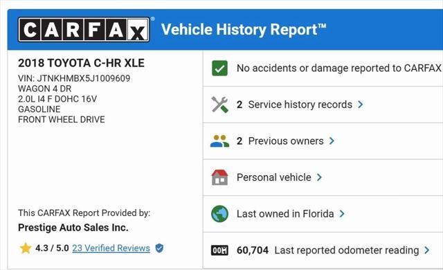 used 2018 Toyota C-HR car, priced at $17,000