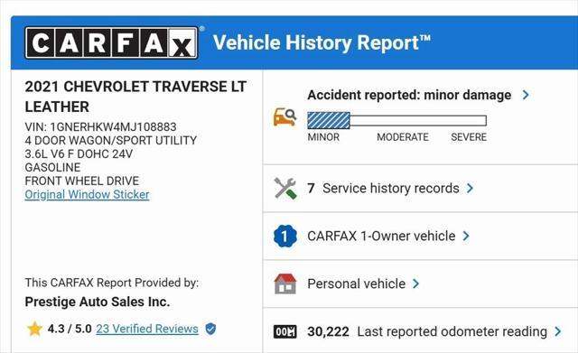used 2021 Chevrolet Traverse car, priced at $29,500