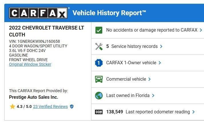 used 2022 Chevrolet Traverse car, priced at $19,000