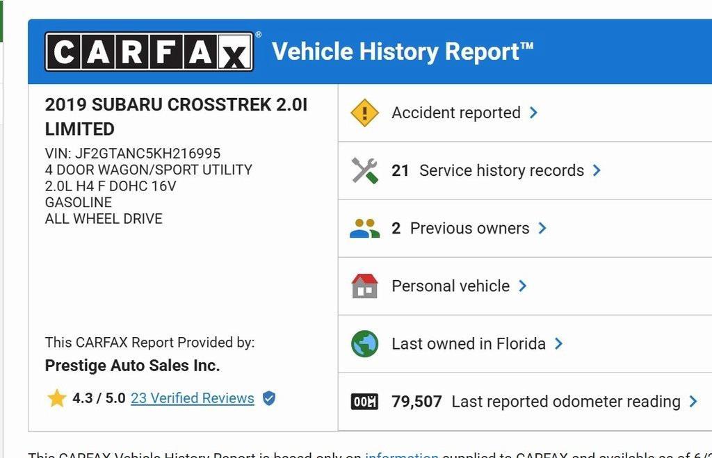 used 2019 Subaru Crosstrek car, priced at $17,000