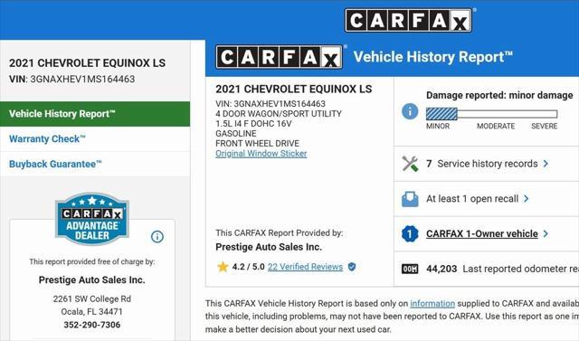 used 2021 Chevrolet Equinox car, priced at $20,000