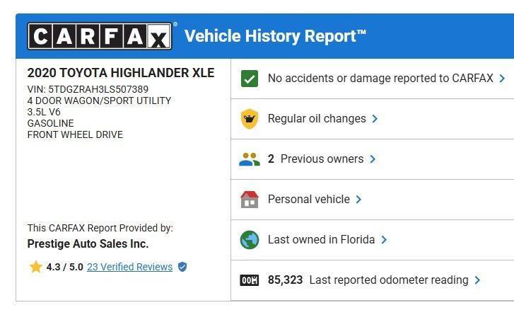 used 2020 Toyota Highlander car, priced at $24,800