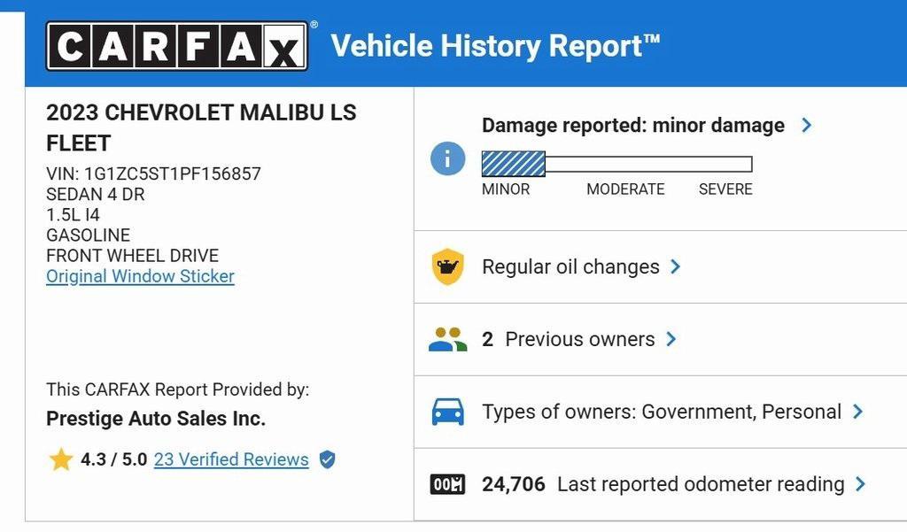 used 2023 Chevrolet Malibu car, priced at $17,000