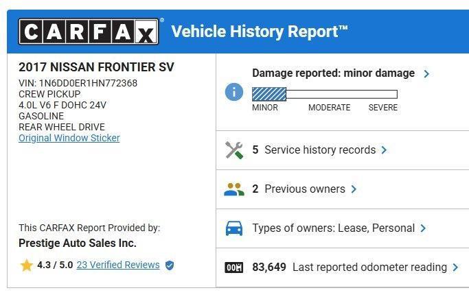 used 2017 Nissan Frontier car, priced at $17,850