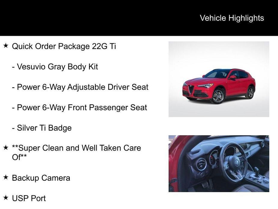 used 2022 Alfa Romeo Stelvio car, priced at $23,995