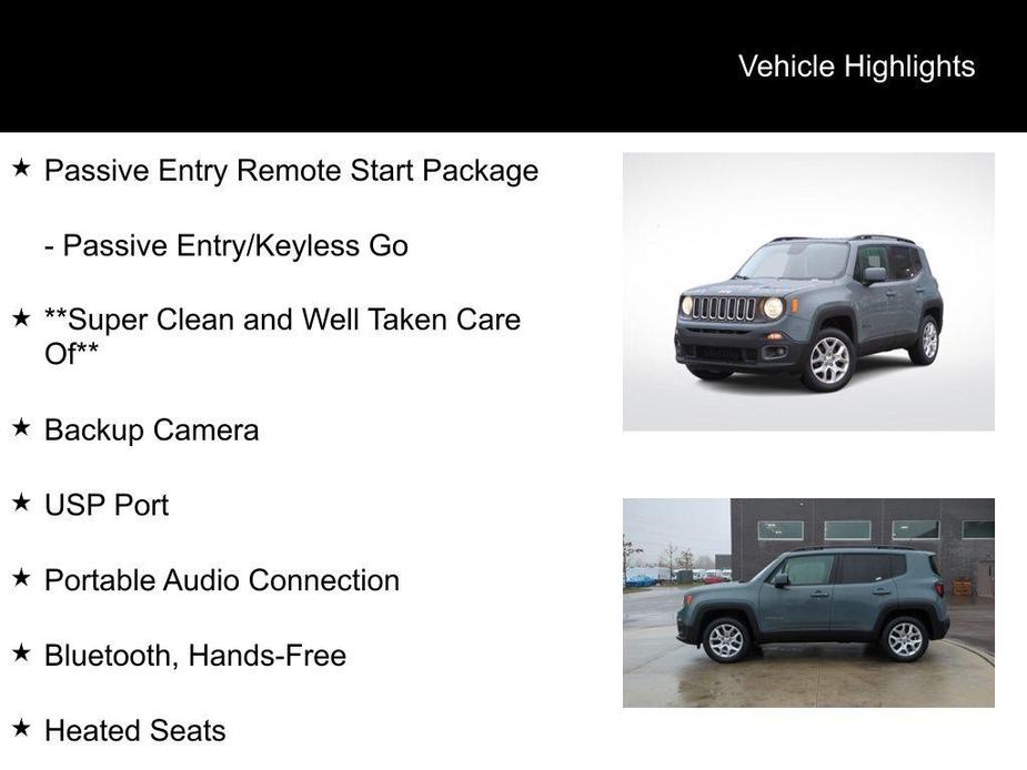 used 2017 Jeep Renegade car, priced at $11,995