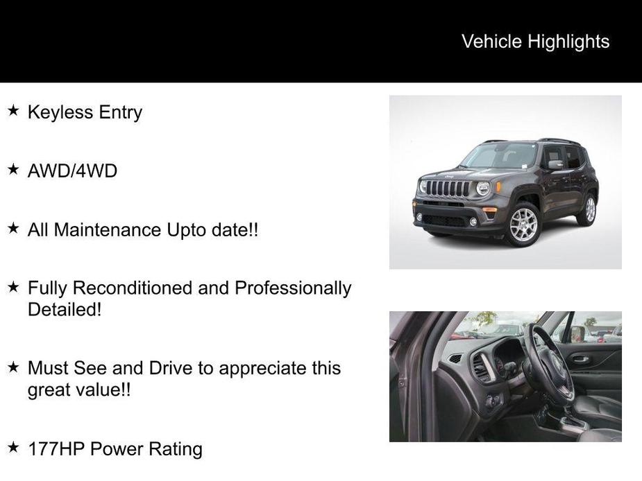 used 2021 Jeep Renegade car, priced at $16,995