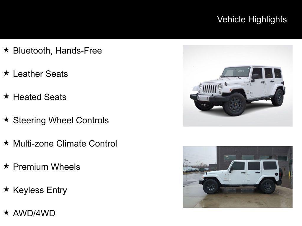 used 2015 Jeep Wrangler Unlimited car, priced at $17,995