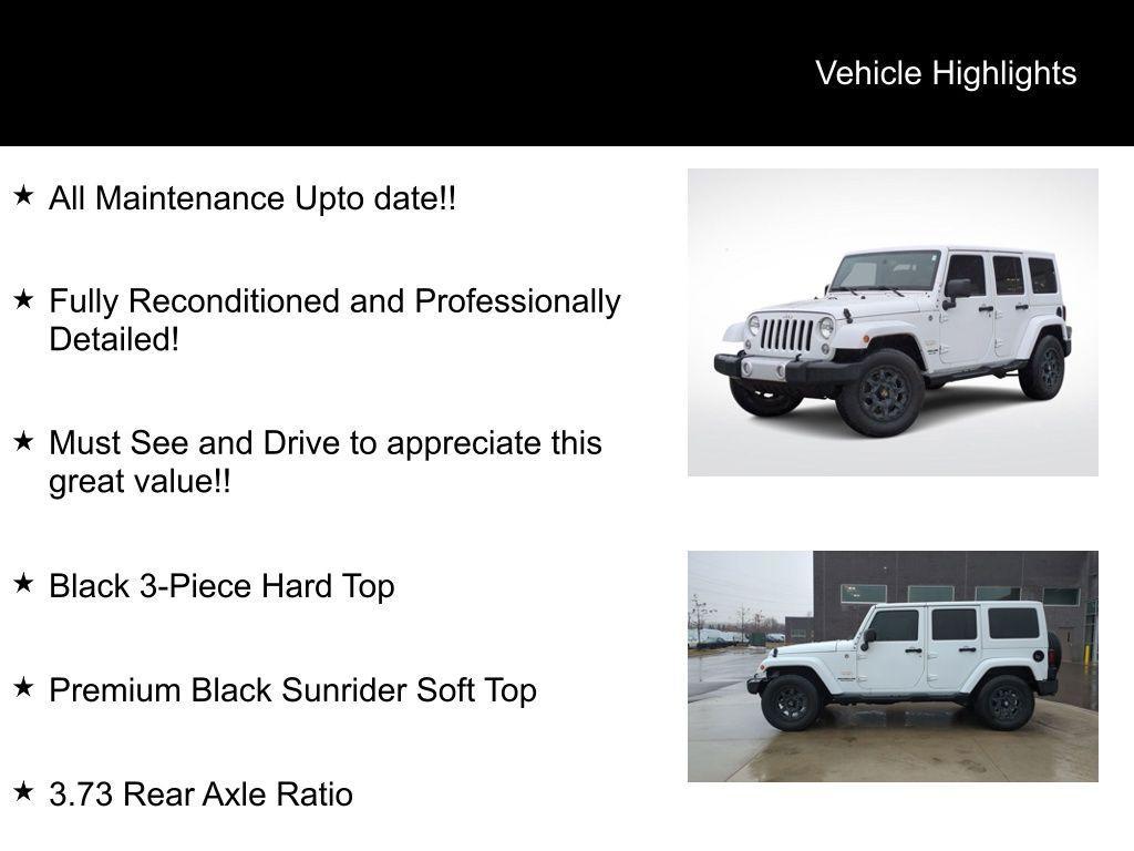 used 2015 Jeep Wrangler Unlimited car, priced at $17,995