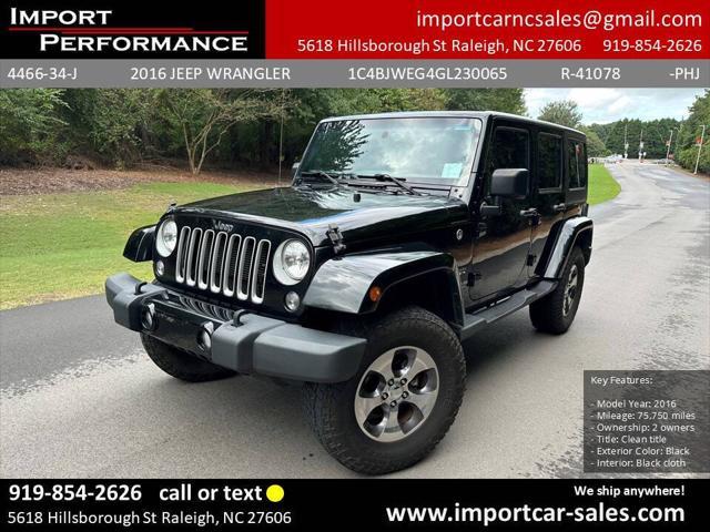 used 2016 Jeep Wrangler Unlimited car, priced at $21,995