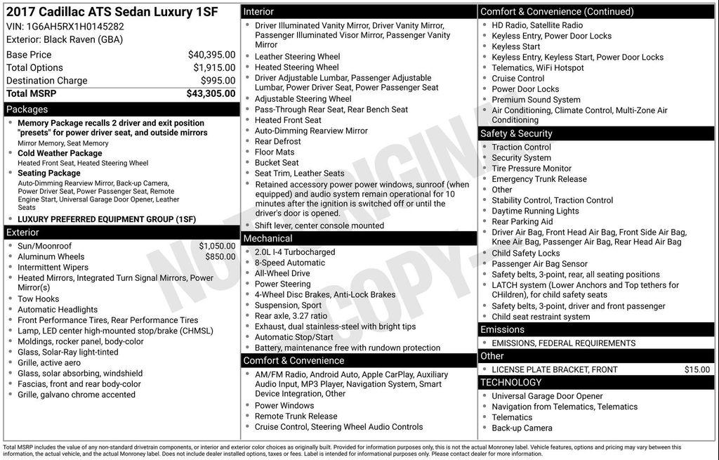 used 2017 Cadillac ATS car, priced at $12,899
