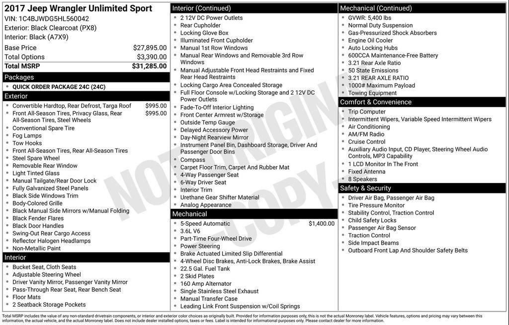 used 2017 Jeep Wrangler Unlimited car, priced at $18,797