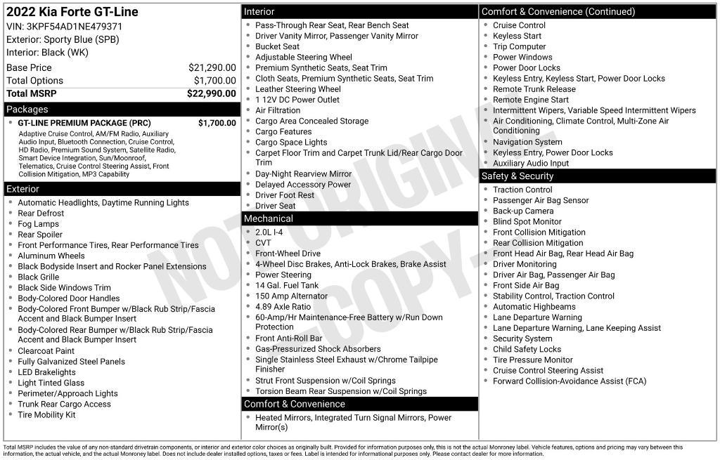 used 2022 Kia Forte car, priced at $20,971