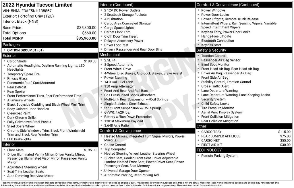 used 2022 Hyundai Tucson car, priced at $26,771
