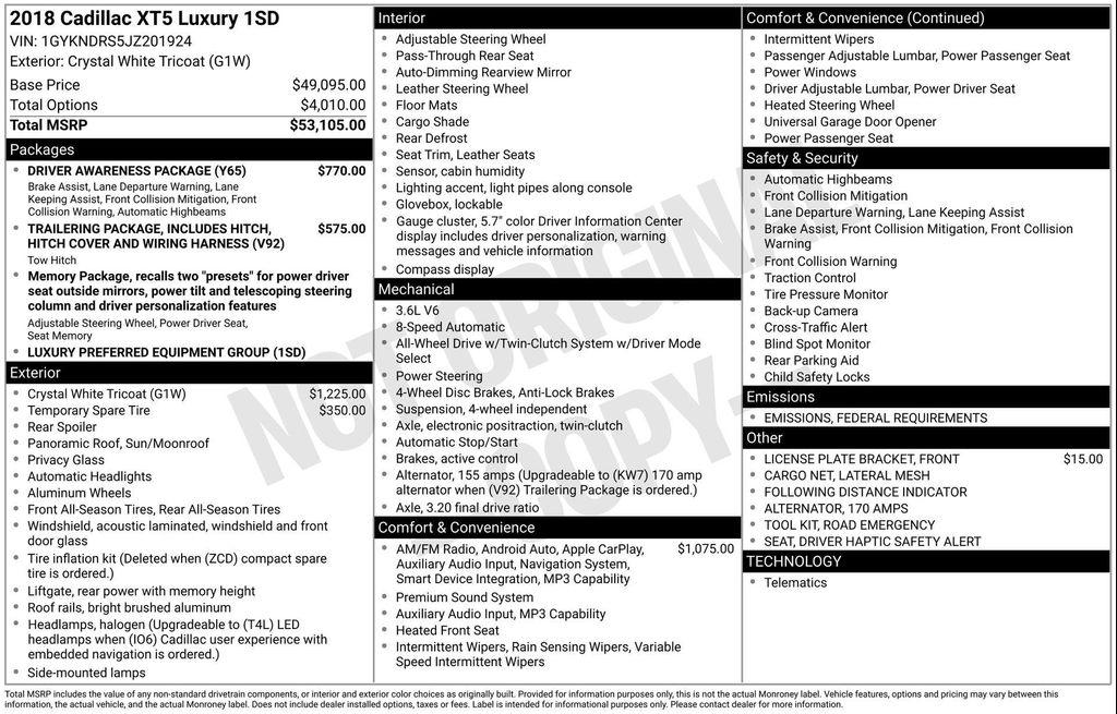 used 2018 Cadillac XT5 car, priced at $18,989