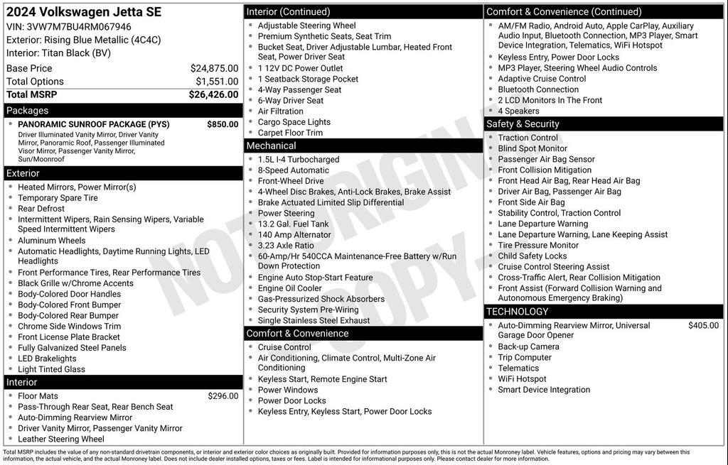 used 2024 Volkswagen Jetta car, priced at $21,064