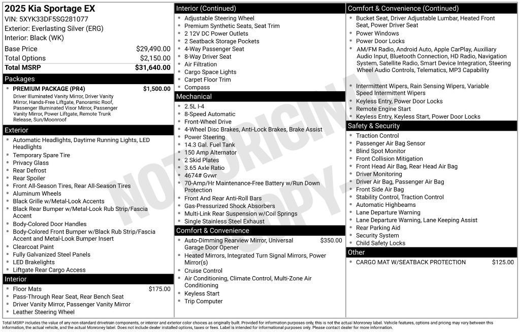 used 2025 Kia Sportage car, priced at $28,971