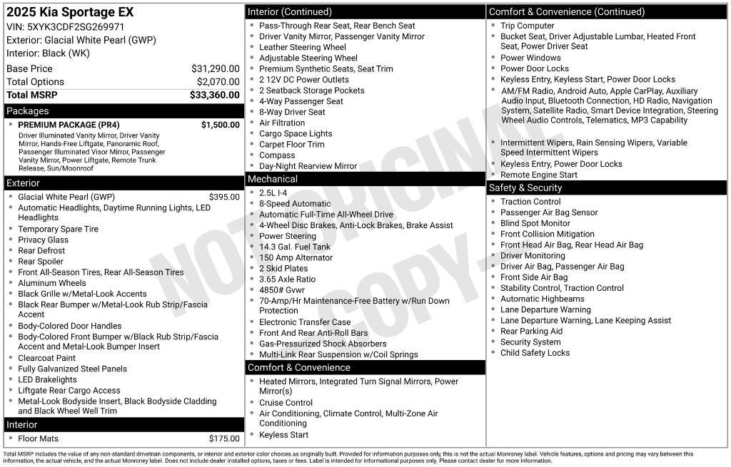 used 2025 Kia Sportage car, priced at $30,271