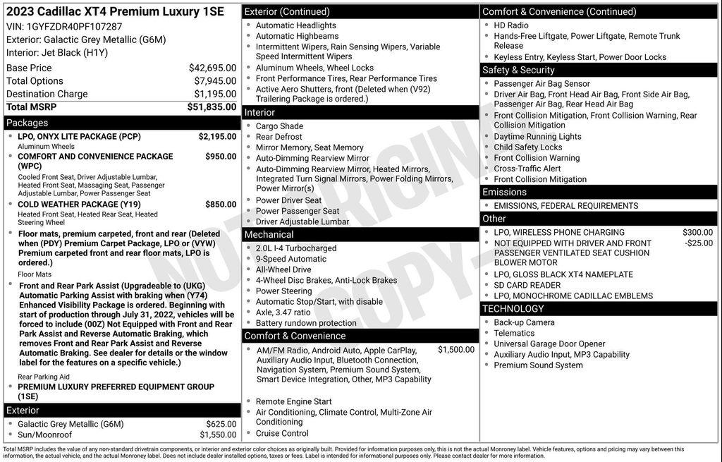 used 2023 Cadillac XT4 car, priced at $29,024