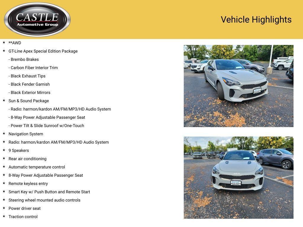 used 2023 Kia Stinger car, priced at $33,991