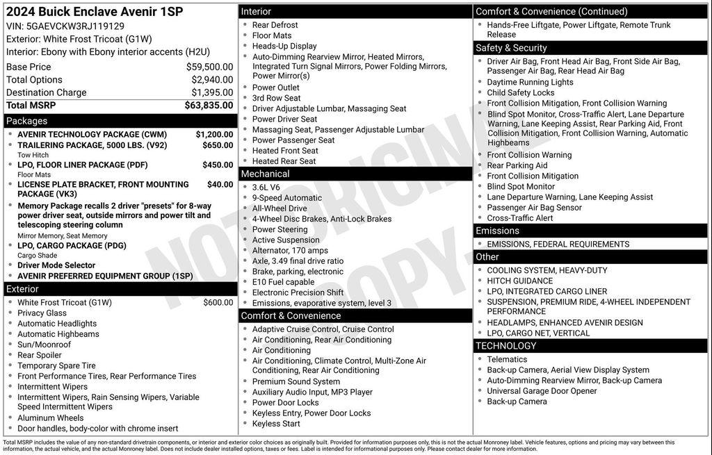 used 2024 Buick Enclave car, priced at $42,184