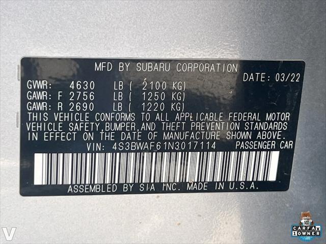 used 2022 Subaru Legacy car, priced at $21,988